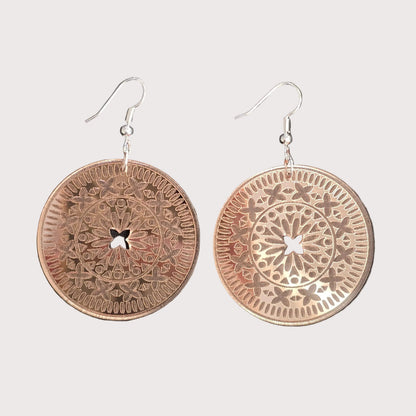 Pacific Round Spinner | Rose Gold Mirror Earrings