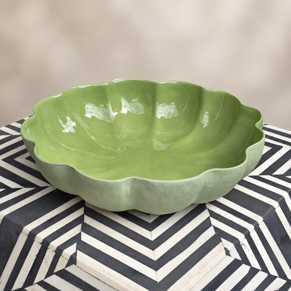 Blossom Platter 24cm | Moss Green