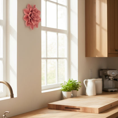 Dahlias Ceramic Wall Flower | Rose Pink