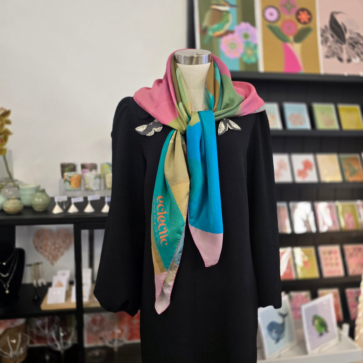Mid Century Flora Silk Scarf