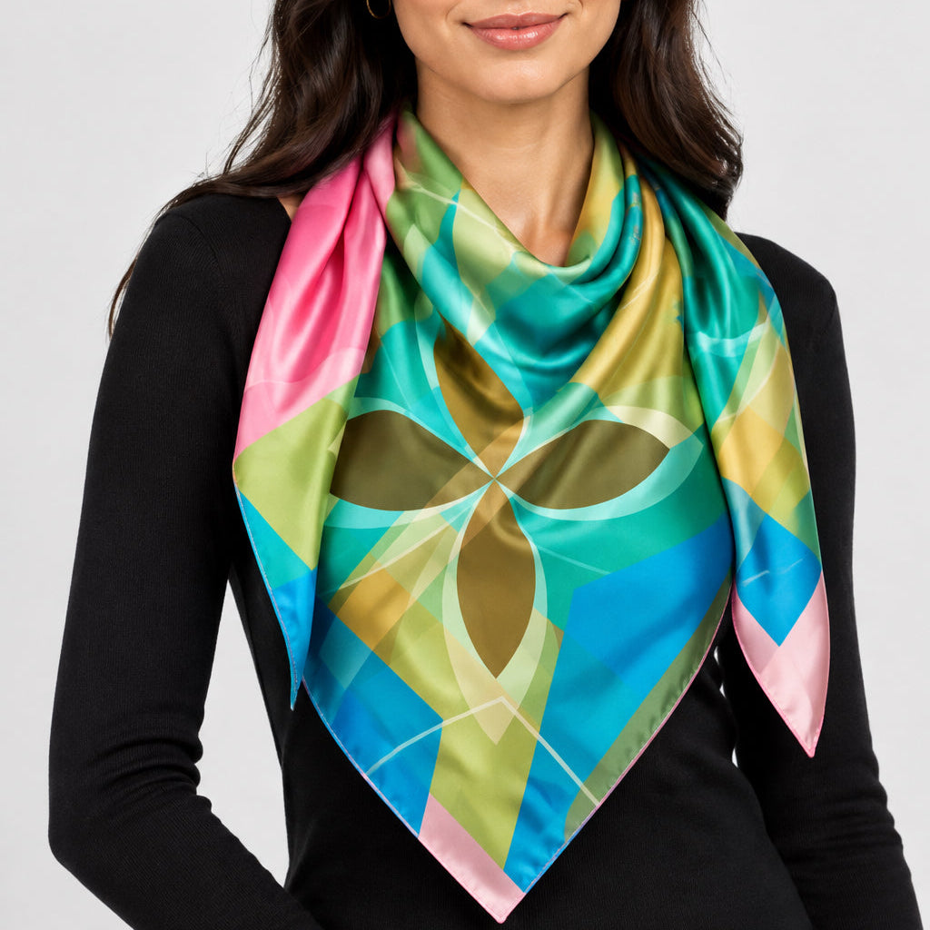 Mid Century Flora Silk Scarf