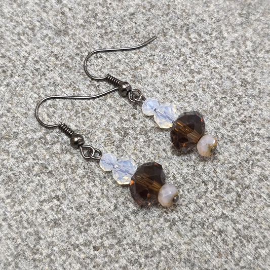 Amber + Opalite Crystal Earrings | Set 47