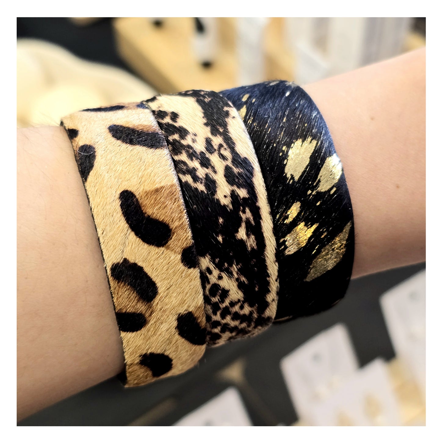 Antler Hide Cuff | Leopard Print