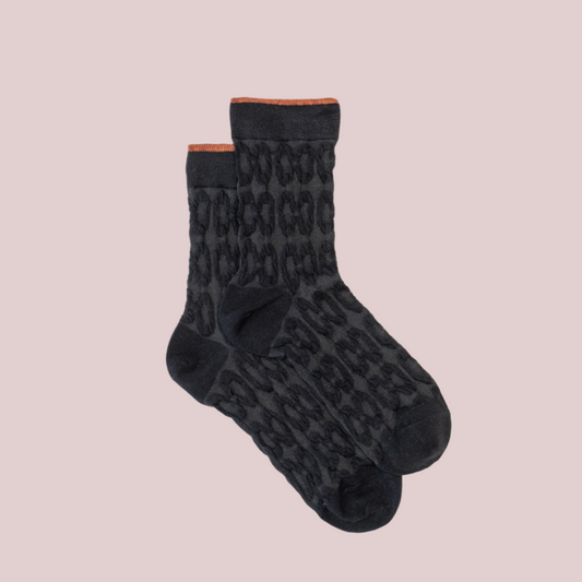 Rust Top Black Socks