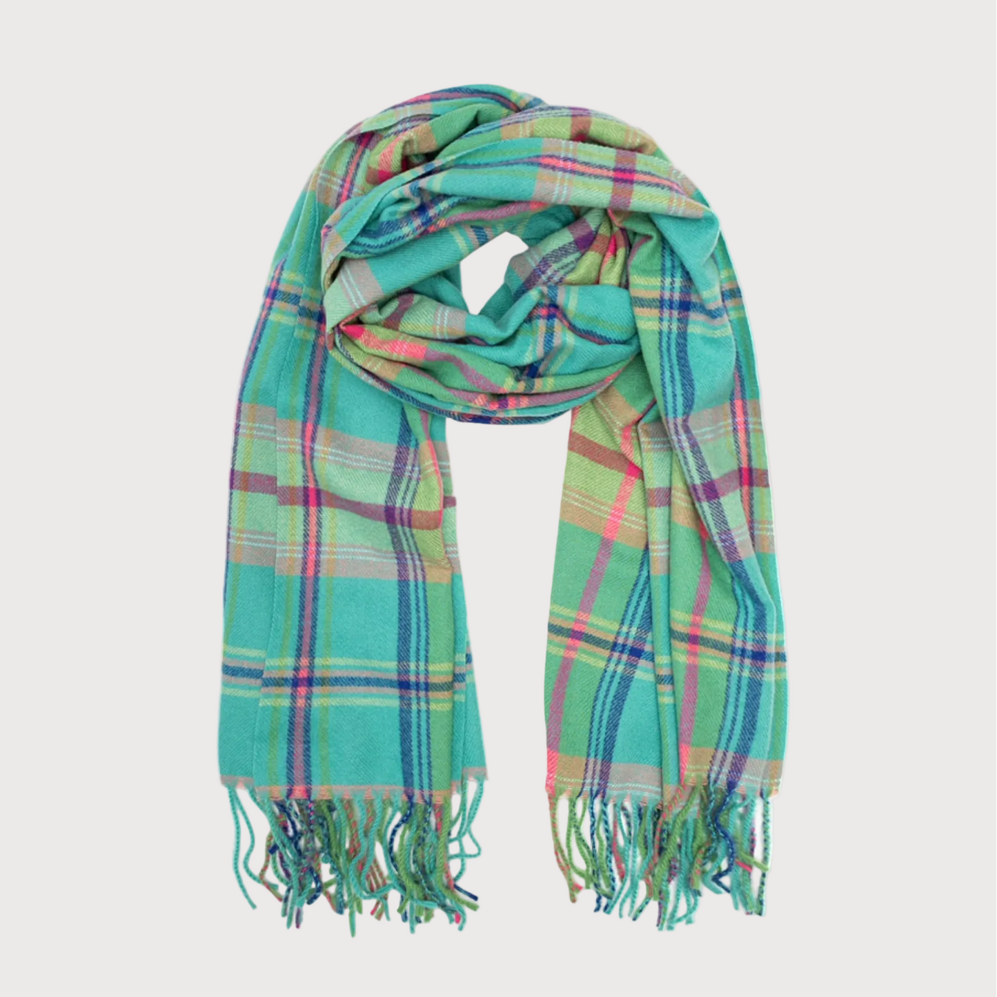 Matcha Plaid Tartan Scarf