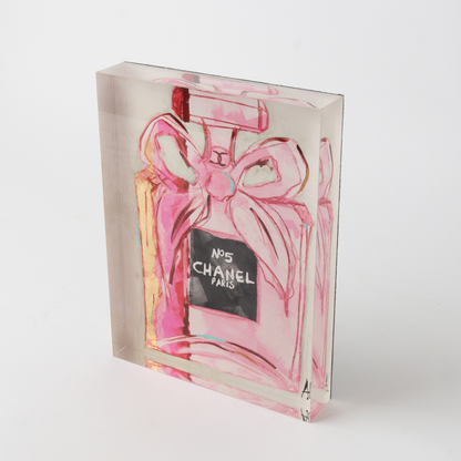 Chanel No 5 Bow Art Block | Pink