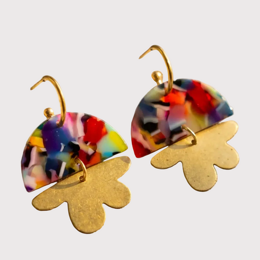 Be Bold  | Brass Flower Earrings