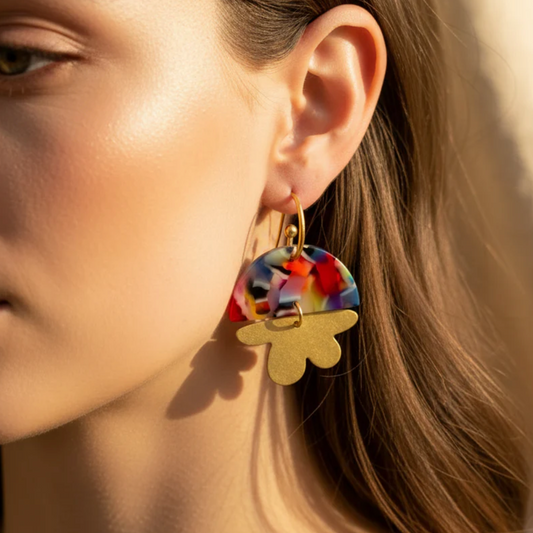 Be Bold  | Brass Flower Earrings