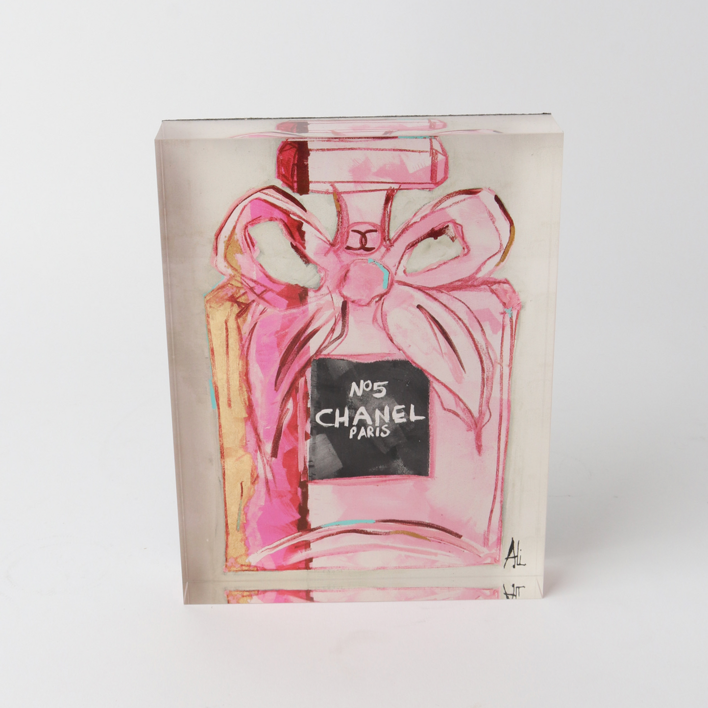 Chanel No 5 Bow Art Block | Pink