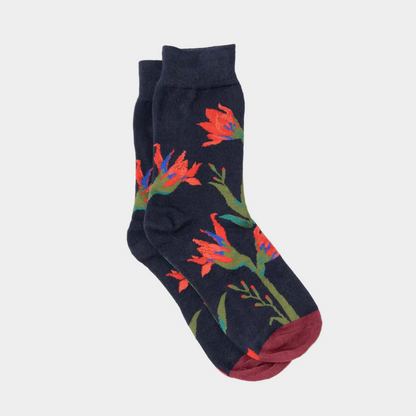 Botanical Navy Socks