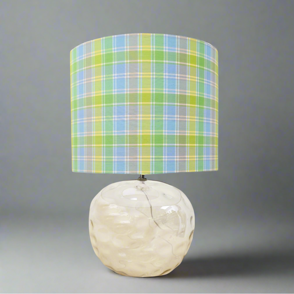 Bubble Glass | Green Check Lamp
