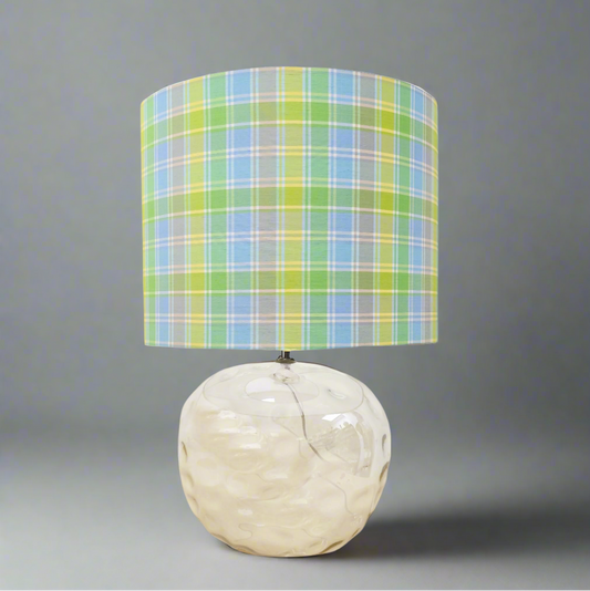 Bubble Glass | Green Check Lamp