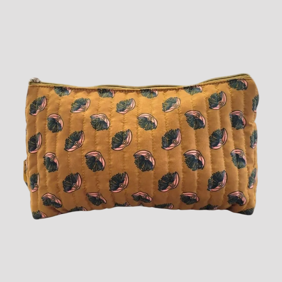 Mustard Pokutukawa Cosmetic Bag by Ali Davies