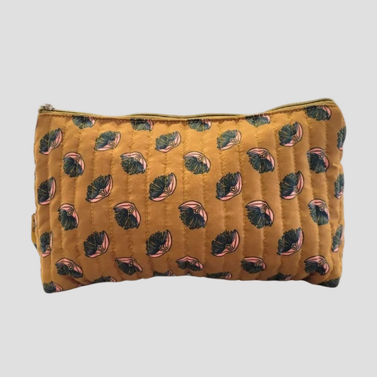 Mustard Pokutukawa Cosmetic Bag by Ali Davies