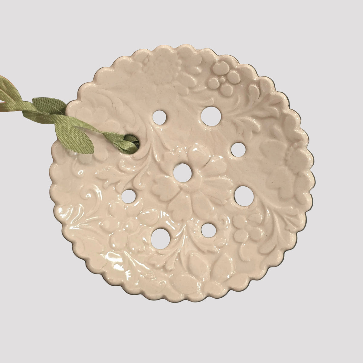 Ceramic Flower Frog  | Cream