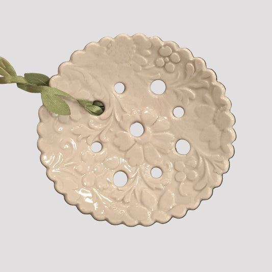 Ceramic Flower Frog  | Cream