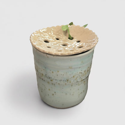 Ceramic Flower Frog  | Cream