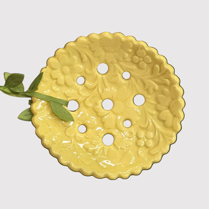 Ceramic Flower Frog  | Yellow