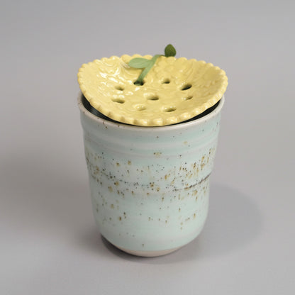 Ceramic Flower Frog  | Yellow