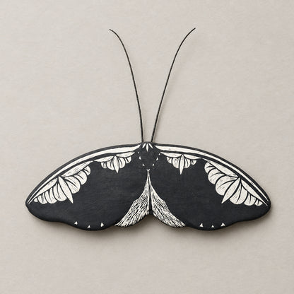 Ceramic Black Moth Wall Art | Large 4