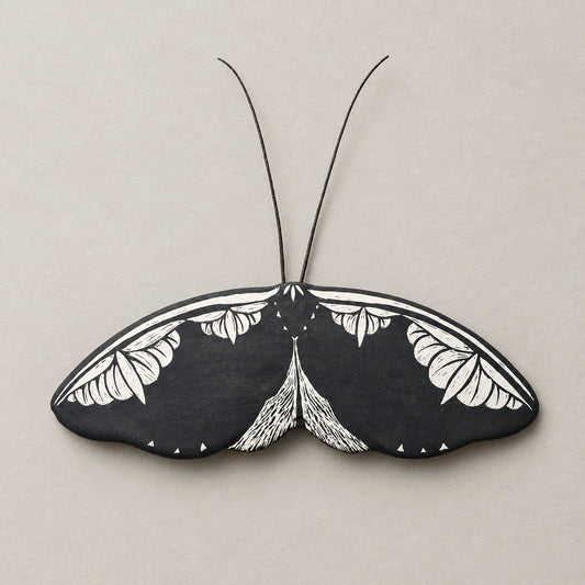 Ceramic Black Moth Wall Art | Large 4