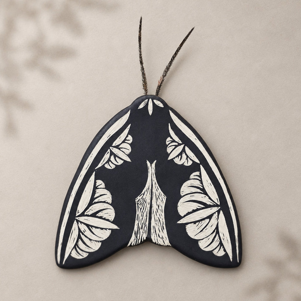 Ceramic Moth Wall Art | Large I