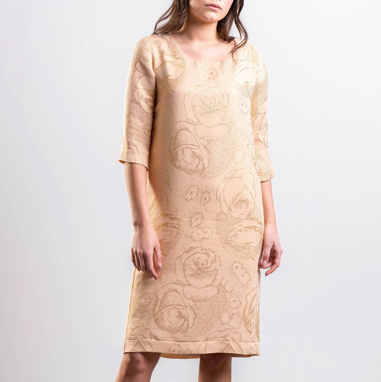 Charmaine Reveley | Dusky Rose Gold Silk Dress