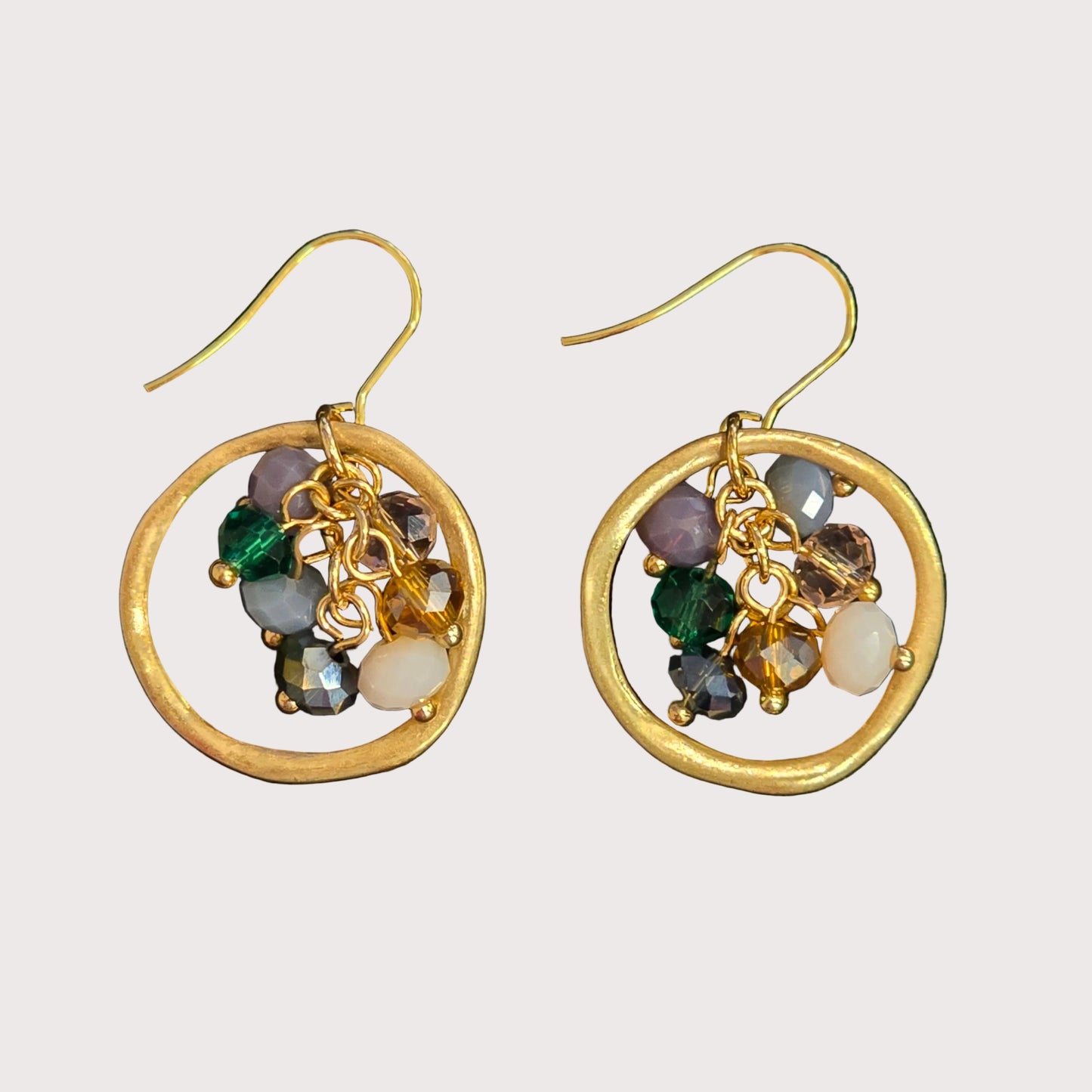 Circle Multi Bead Cluster Earrings
