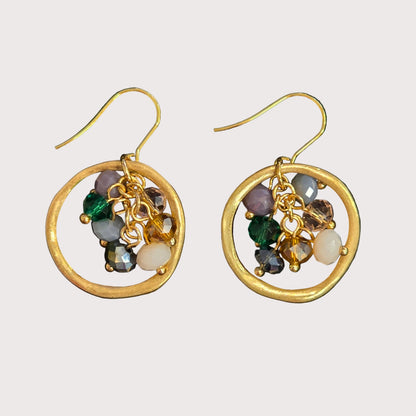 Circle Multi Bead Cluster Earrings