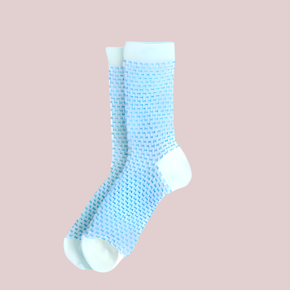 Embossed Blue Socks