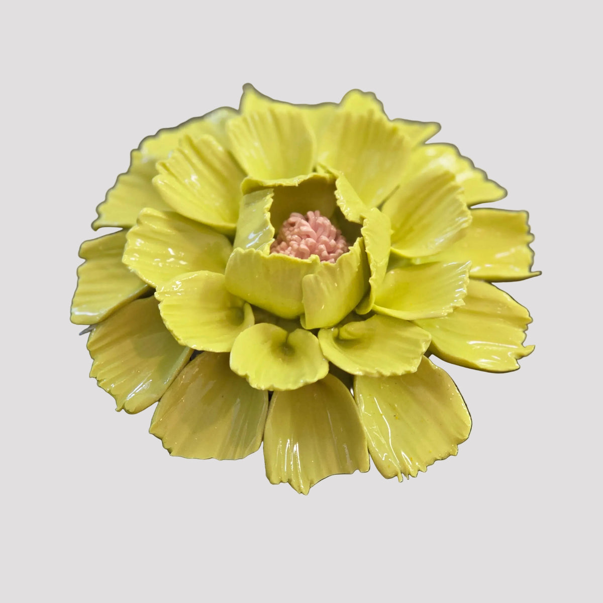 Dahlias Ceramic Wall Flower | Apple Green