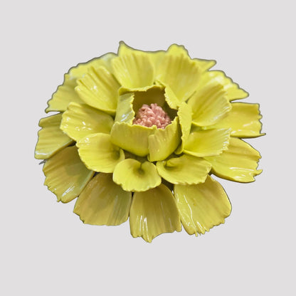 Dahlias Ceramic Wall Flower | Apple Green