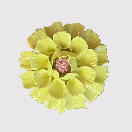 Dahlias Ceramic Wall Flower | Apple Green