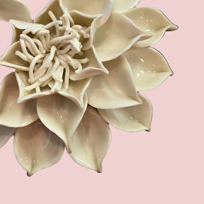 Dahlias Ceramic Wall Flower | White