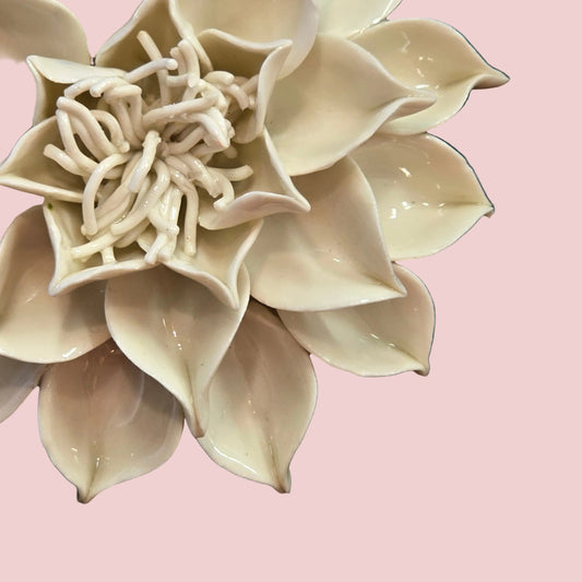 Dahlias Ceramic Wall Flower | White