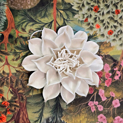 Dahlias Ceramic Wall Flower | White