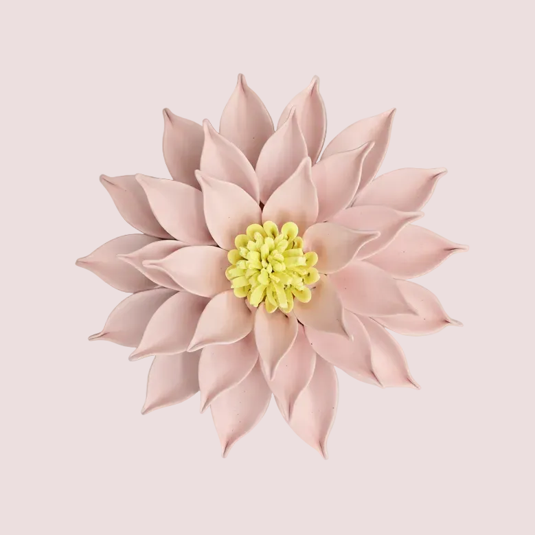 Dahlias Ceramic Wall Flower | Blush Pink