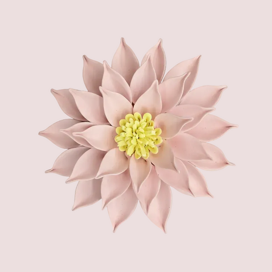 Dahlias Ceramic Wall Flower | Blush Pink