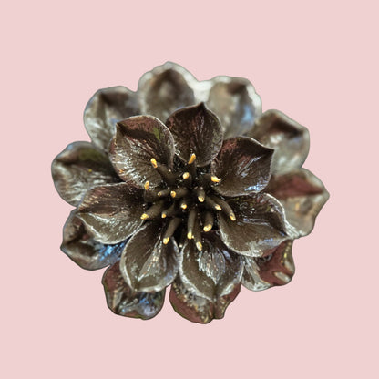 Dahlias Ceramic Wall Flower | Black