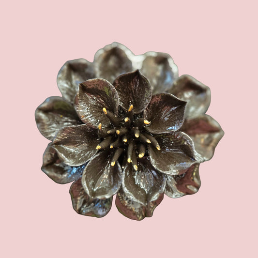 Dahlias Ceramic Wall Flower | Black