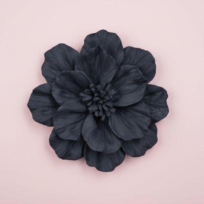 Dahlias Ceramic Wall Flower | Matt Black