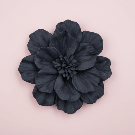 Dahlias Ceramic Wall Flower | Matt Black