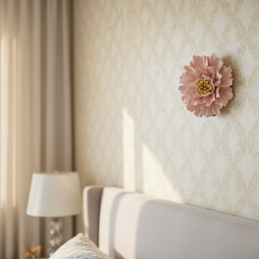 Dahlia Ceramic Wall Flower | Baby Pink