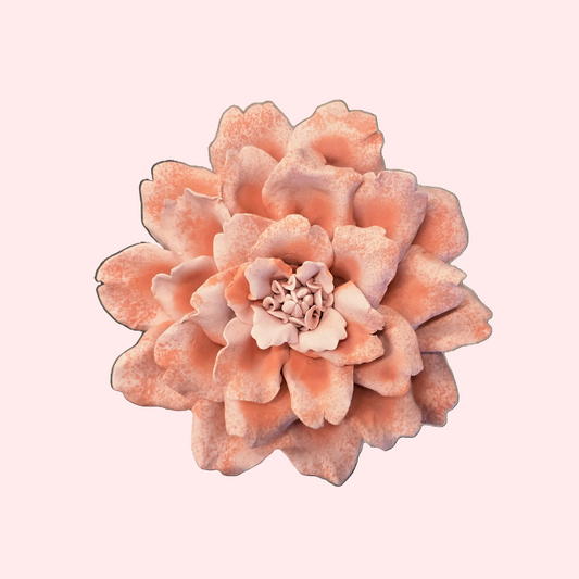 Dahlias Ceramic Wall Flower | Peachy Pink