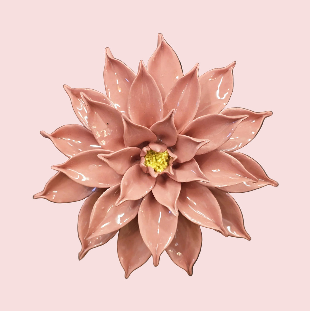 Dahlias Ceramic Wall Flower | Melon Pink