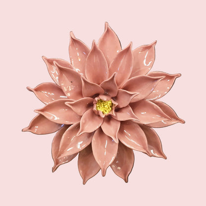 Dahlias Ceramic Wall Flower | Melon Pink