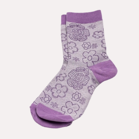 Daisy Purple Socks
