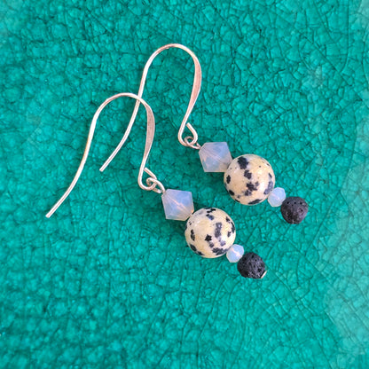 Jasper + Lava Gemstone Earrings | Set 31