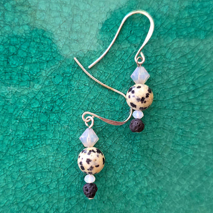 Jasper + Lava Gemstone Earrings | Set 31