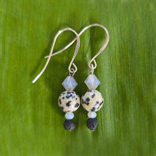 Jasper + Lava Gemstone Earrings | Set 31